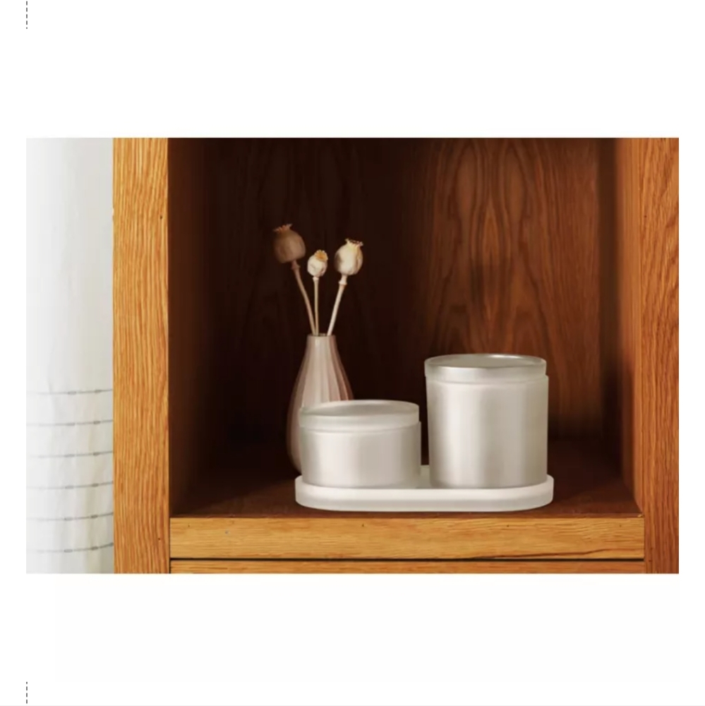 Haven Eulo 3-Piece Jar and Tray Set Coconut milk